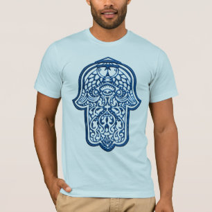 Henna Hand of Hamsa (Blue) T-Shirt
