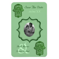Henna Hand of Hamsa (Green) (Save The Date)