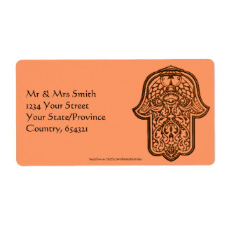Henna Hand of Hamsa (Orange)