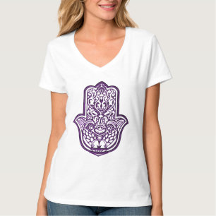 Henna Hand of Hamsa (Purple) T-Shirt