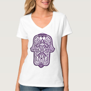 Henna Hand of Hamsa (Purple) T-Shirt