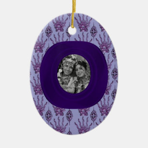 Henna Hand (Purple) (Wedding) Ceramic Tree Decoration