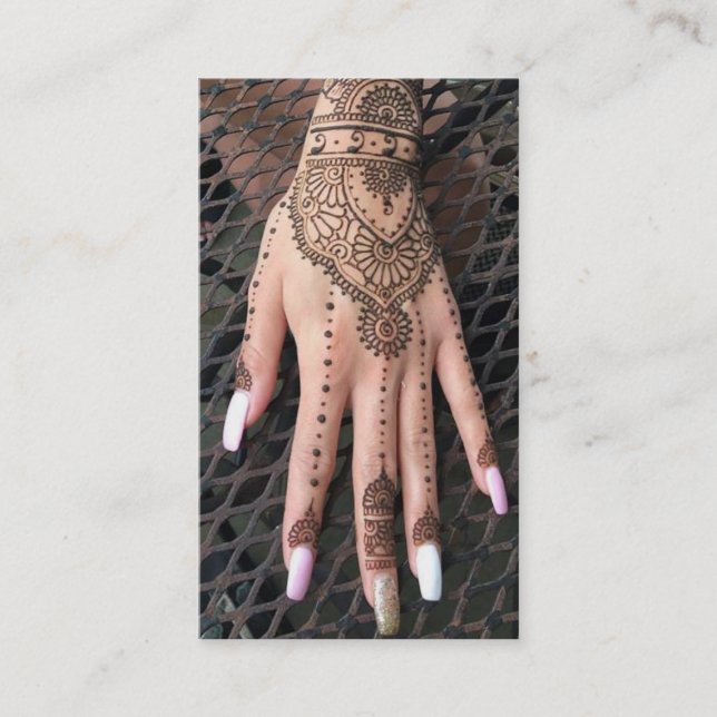 Henna Hand Tattoos Business Card (Front)