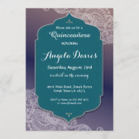Henna Jewel Quinceanera Birthday Party Invite 15th