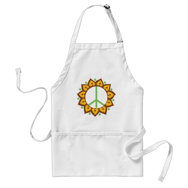 Henna Lotus Flower Peace Sign Standard Apron (Front)