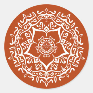 Henna Mandala Classic Round Sticker