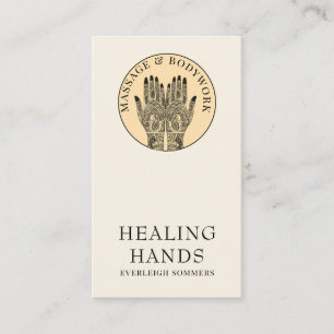 Henna Massage Healing Arts Hands Business Card