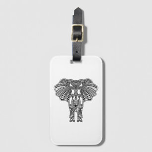 Henna Mehndi Decorated Indian Elephant Luggage Tag