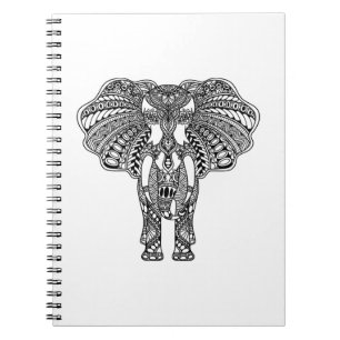 Henna Mehndi Decorated Indian Elephant Notebook