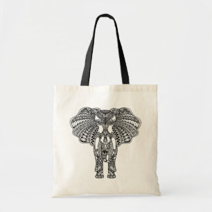 Henna Mehndi Decorated Indian Elephant Tote Bag