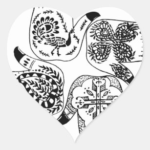 Henna Mehndi Hands Indian Designs Painted Wedding Heart Sticker