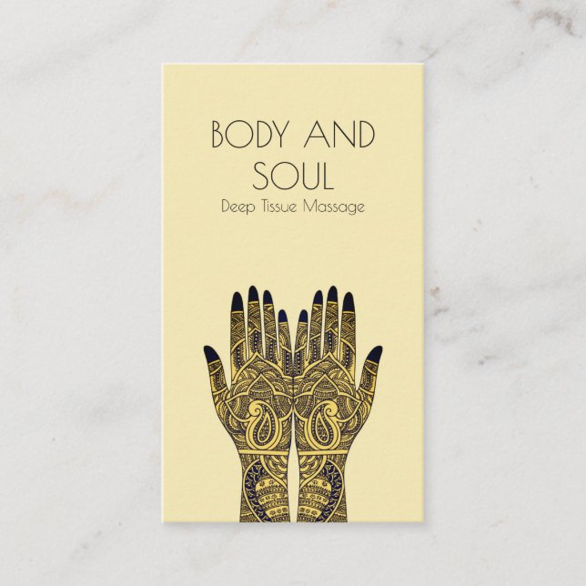 Henna Mehndi Hands Massage Business Card (Front)