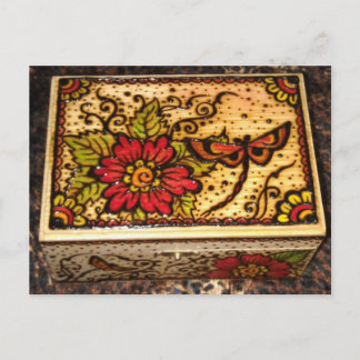 Henna on Wooden Box Post Card