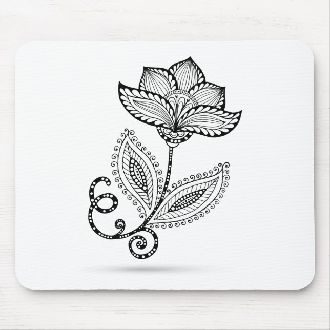 Henna Paisley Mehndi Doodles Mouse Pad (Front)