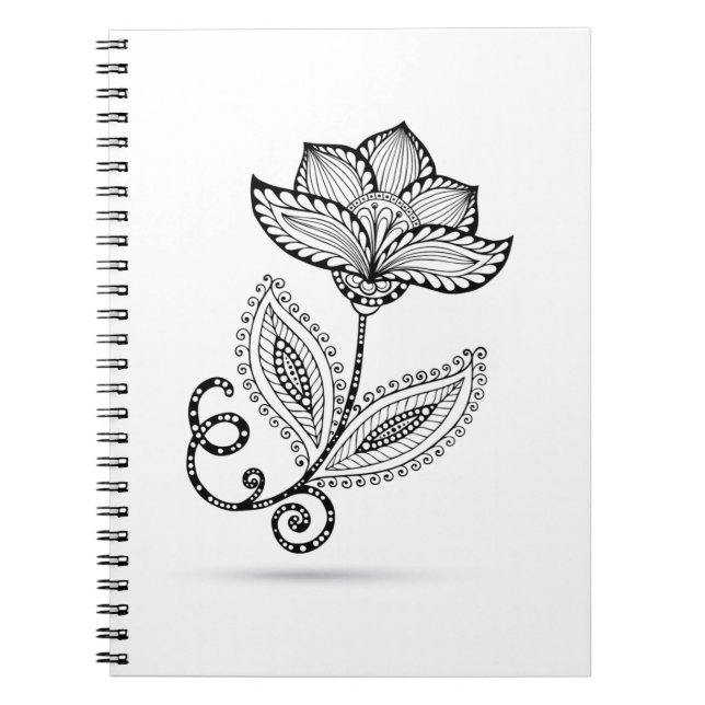 Henna Paisley Mehndi Doodles Notebook (Front)