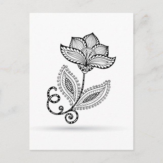 Henna Paisley Mehndi Doodles Postcard (Front)