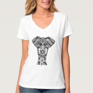 Henna Pattern Elephant  T-Shirt