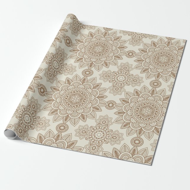 Henna Pattern Wrapping Paper (Unrolled)