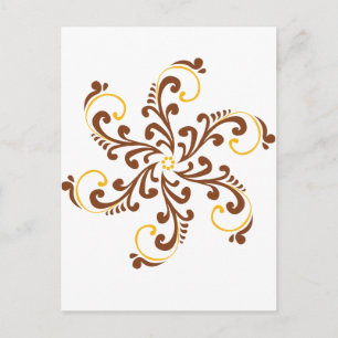 Henna Spiral Flower Postcard