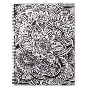 Henna Style (black on white) Notebook