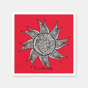 Henna-style Sun Tattoo Thunder_Cove Napkin