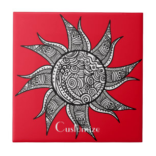 Henna-style Sun Tattoo Thunder_Cove Tile