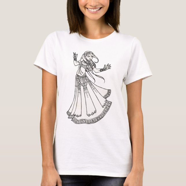Henna Tribal Belly Dancer T-Shirt (Front)