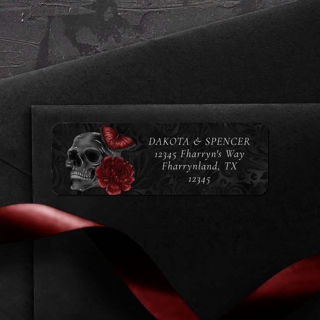 Henna Zodiac Magic | Red Gothic Skull Rose Address (Creator Uploaded)