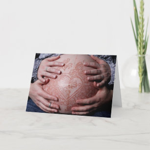 Hennaed Pregnant Belly Card