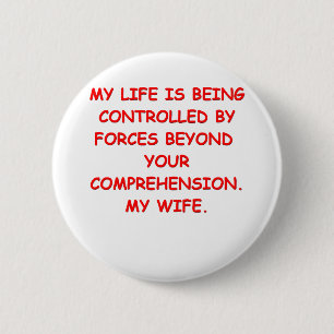 henpecked 6 cm round badge