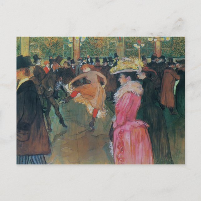 Henri de -Lautrec- At the Rouge, The Dance Postcard (Front)