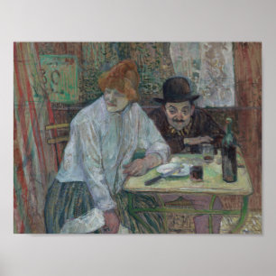 Henri de Toulouse-Lautrec - At the Cafe La Mie Poster