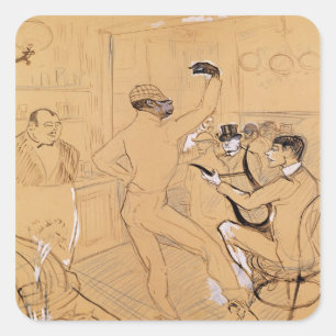 Henri de Toulouse-Lautrec   Chocolat Dancing, 1896 Square Sticker