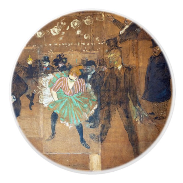 Henri de Toulouse-Lautrec - Dance at the Rouge  Ceramic Knob (Front)