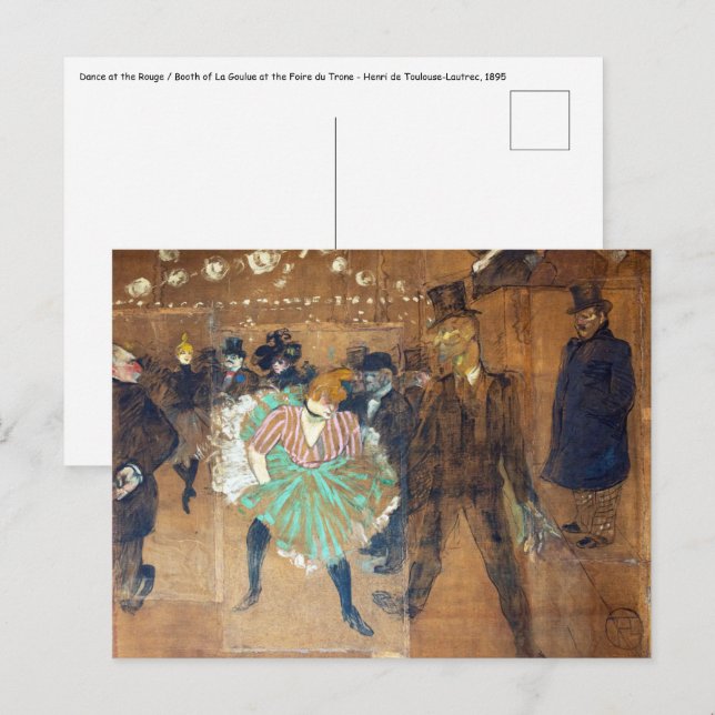 Henri de Toulouse-Lautrec - Dance at the Rouge Postcard (Front/Back)