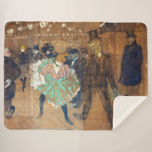 Henri de Toulouse-Lautrec - Dance at the Rouge Sherpa Blanket