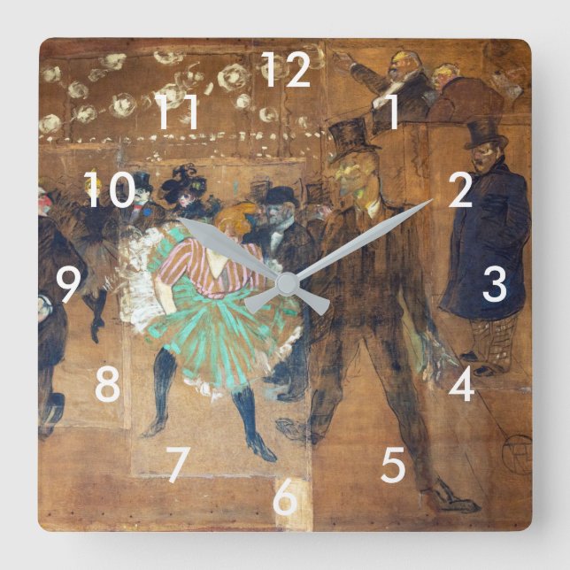 Henri de Toulouse-Lautrec - Dance at the Rouge Square Wall Clock (Front)