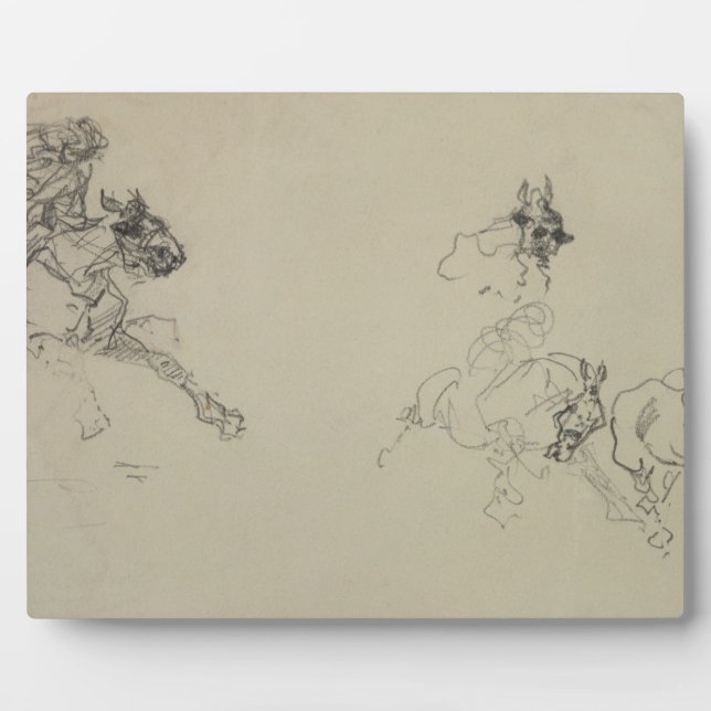 Henri de Toulouse-Lautrec | Etude de Chevaux (rect Plaque (Front)