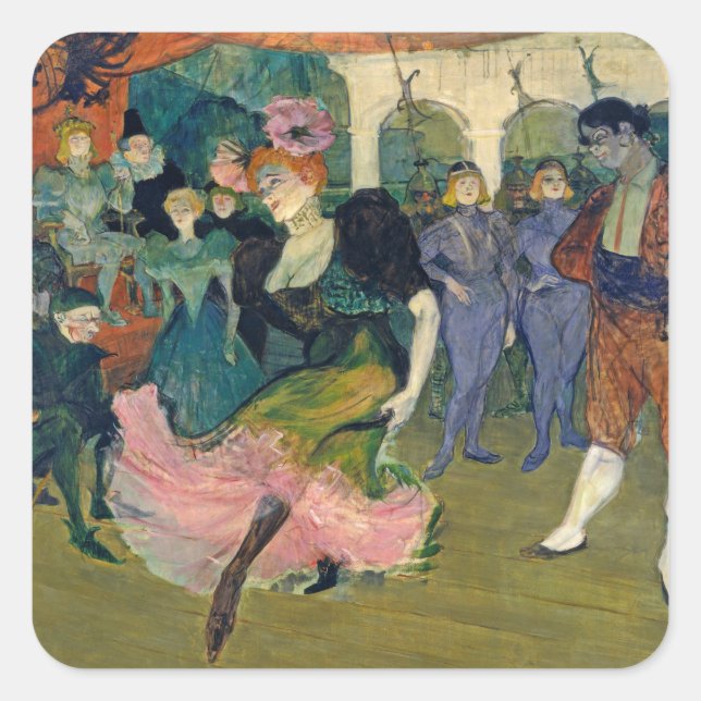 Henri de Toulouse-Lautrec | Map: Magellan's Voyage Square Sticker (Front)