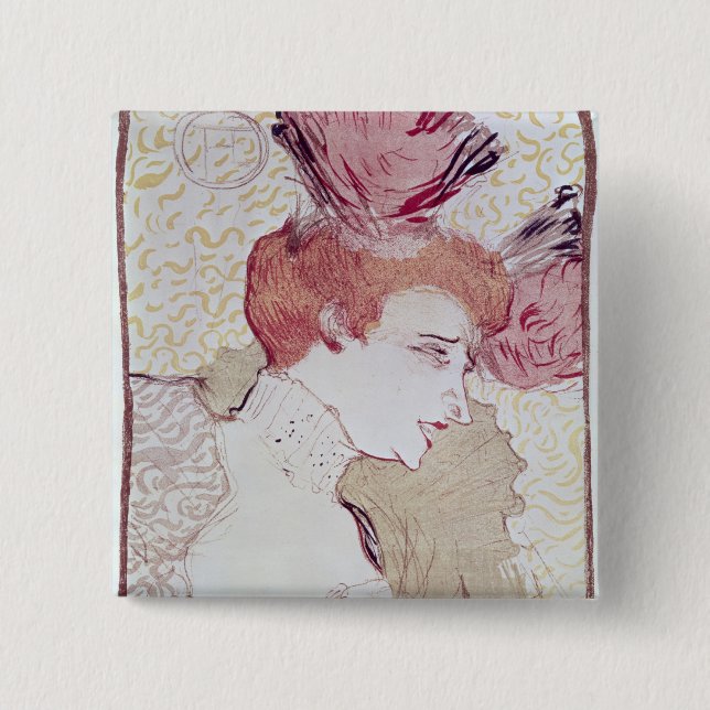 Henri de Toulouse-Lautrec | Portrait of Marcelle L 15 Cm Square Badge (Front)