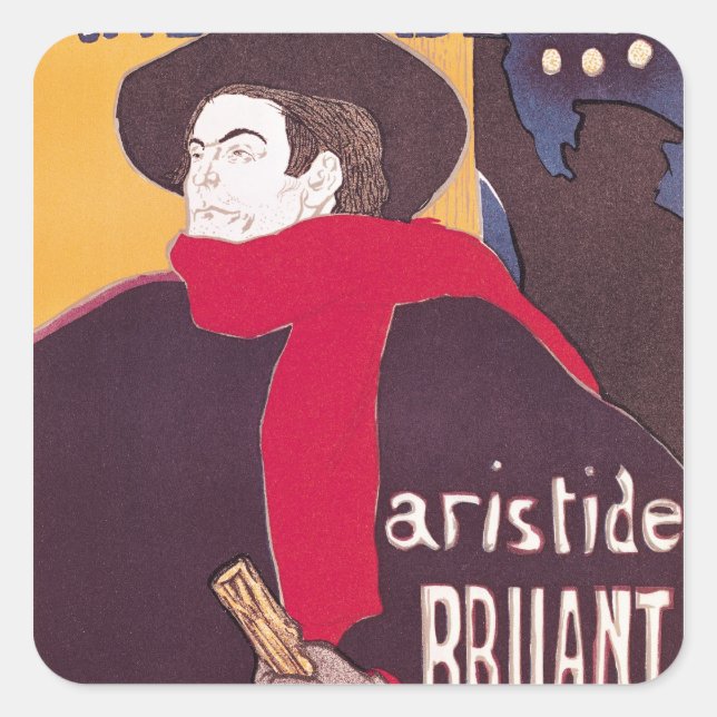Henri de Toulouse-Lautrec | Poster advertising Ari Square Sticker (Front)