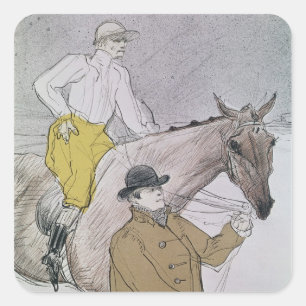 Henri de Toulouse-Lautrec   The jockey led to the  Square Sticker