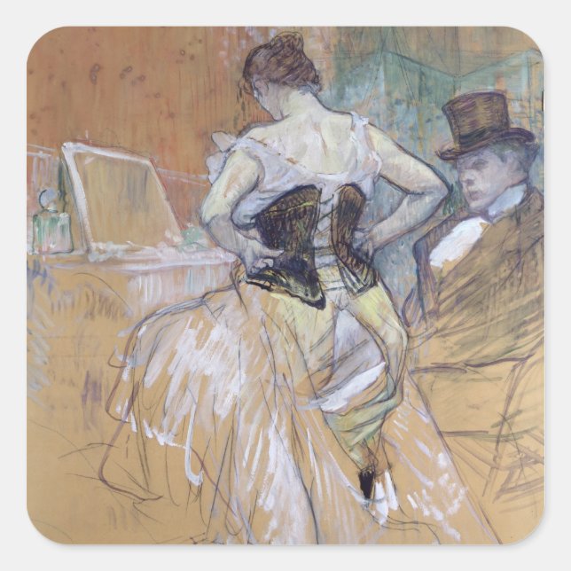 Henri de Toulouse-Lautrec | Woman at her Toilet, s Square Sticker (Front)