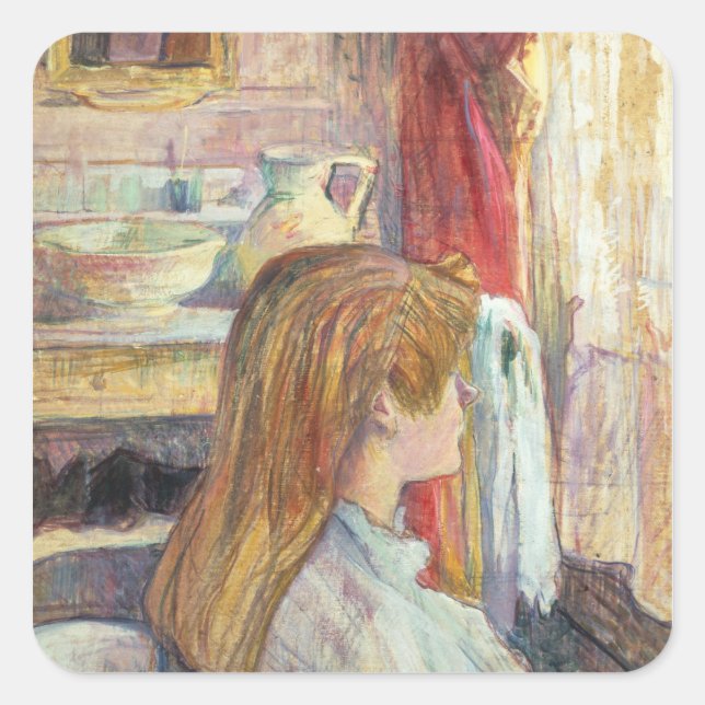 Henri de Toulouse-Lautrec | Woman at the Window, 1 Square Sticker (Front)