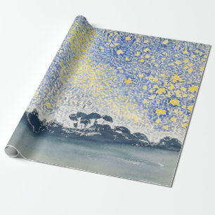 Henri-Edmond Cross Landscape with Stars Painting Wrapping Paper