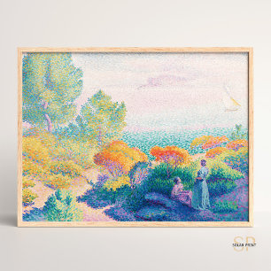 Henri Edmond Cross Two Women by the Shore Painting Poster
