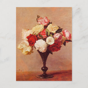 Henri Fantin-Latour- Roses in a Vase Postcard