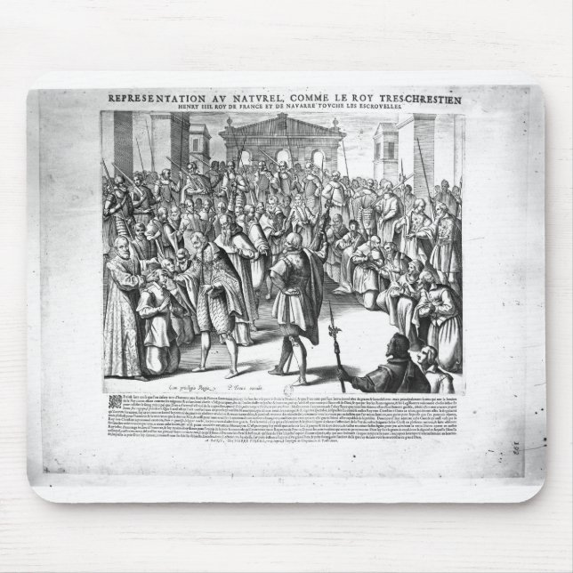 Henri IV  curing the sufferers of scrofula Mouse Pad (Front)
