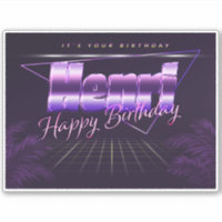 Henri Name First name lila retro Sticker Birthday