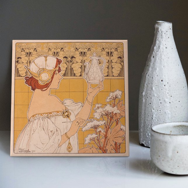 Henri Privat-Livemont Wall Decor Art Nouveau Tile (Creator Uploaded)